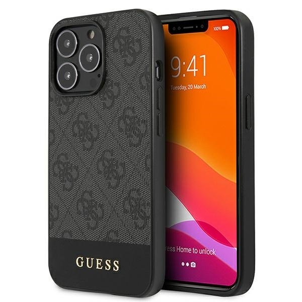 Coque GUESS Apple iPhone 13 13 Pro 4G Stripe Collection Grey Hardcase