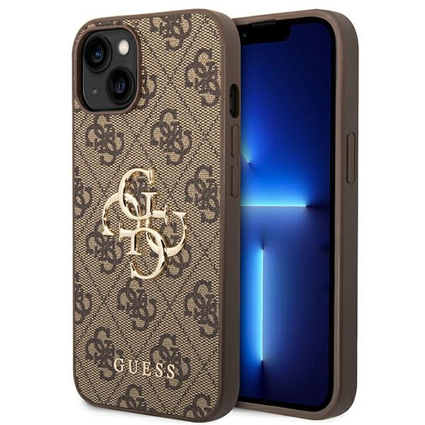 Case Guess iPhone 14 6.1" brown/brown hardcase 4G Big Metal Logo