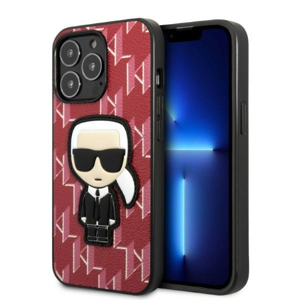 Case Karl Lagerfeld Klhcp13xpmnikpi iPhone 13 Pro Max 6.7" Hardcase Red/Red Monogram Iconik Patch Case