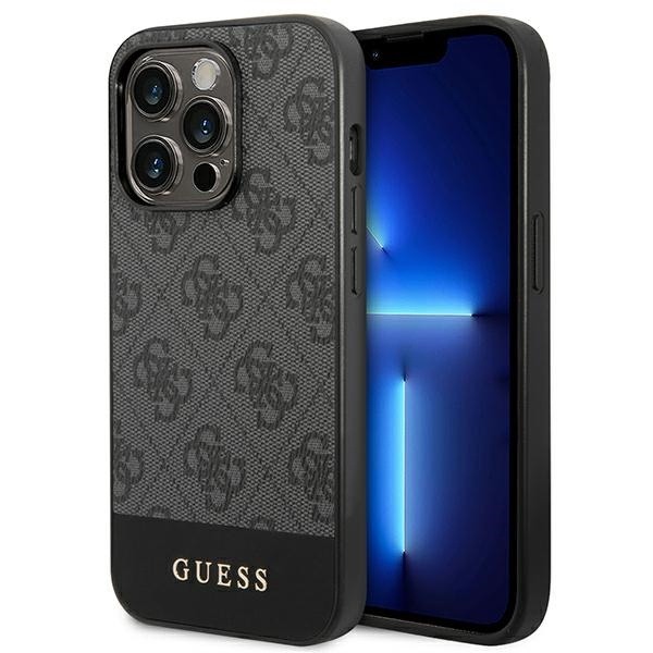 Case Guess iPhone 14 Pro 6.1" grey/grey hard case 4G Stripe Collection