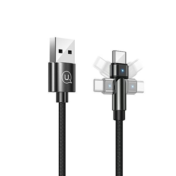 Kabel Opletený USAMS USB-C U60 Rotary 2A 1m černý