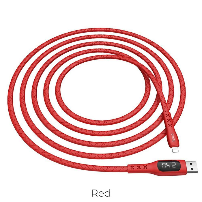 HOCO SELECTED USB cable Sentinel Timing LCD for Lightning 8-pin S6 red