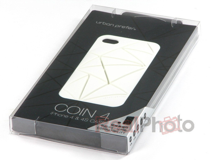 Cover iPhone 4 4S URBAN PREFER Coin 4 Bianco