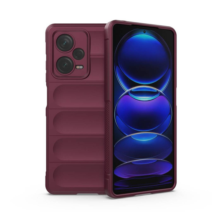 Pouzdro Magic Shield pro Xiaomi Redmi Note 12 Pro+ flexibilní pancéřový kryt vínové barvy