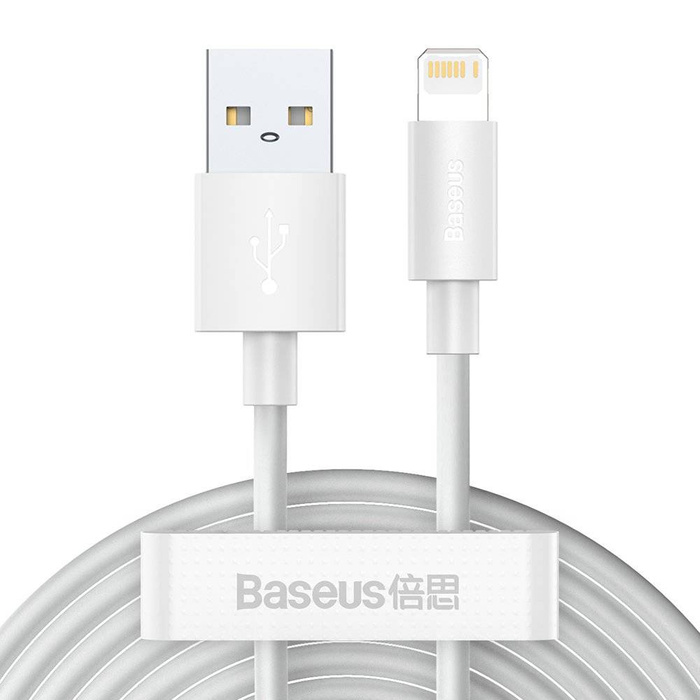 Baseus 2x Kabel Schnellladen Ladekabel Datenkabel USB - Lightning Power Delivery 2,4 A 1,5 m weiß (TZCALZJ-02)