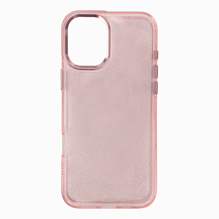 Glitter Case for iPhone 16 - pink with glitter