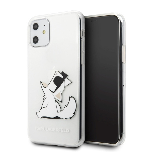 Pouzdro KARL LAGERFELD Apple iPhone 11 Choupette Fun Clear Case