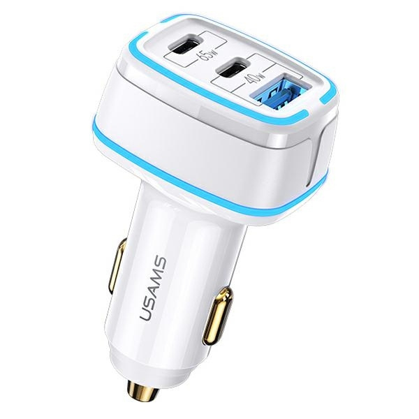 USAMS Charg. 2xUSB-C+1xUSB C24 105W Schnellladung weiß/weiß CC141TC02 (US-CC141)