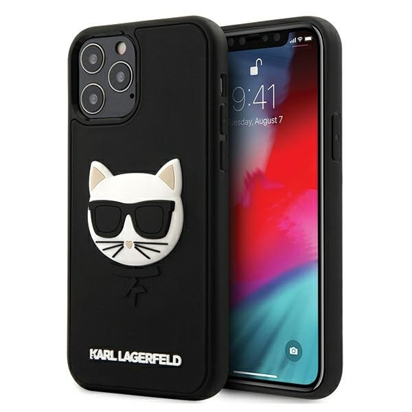 Case Karl Lagerfeld iPhone 12 12 Pro 3D Rubber Choupette Black Case