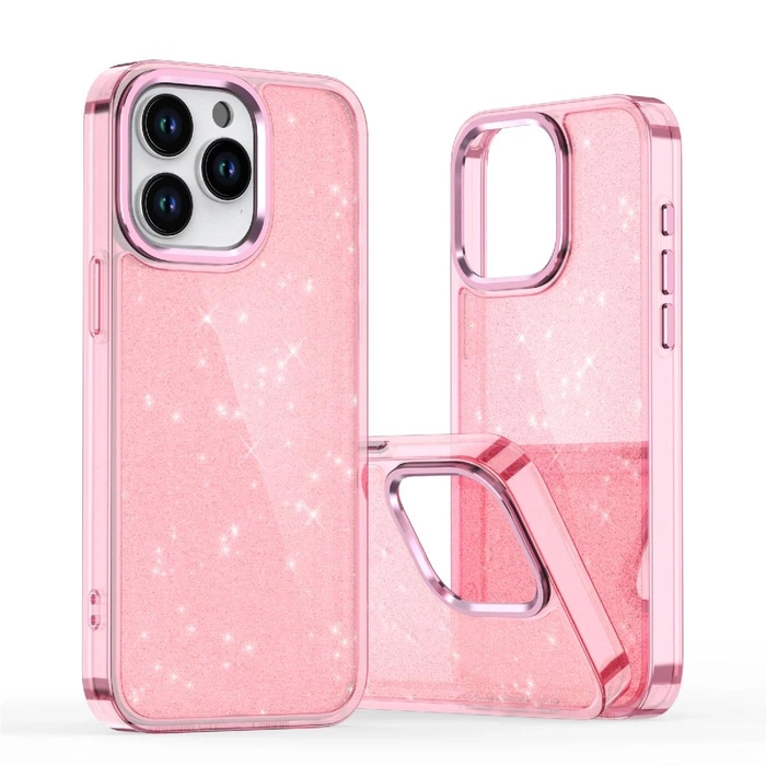 Glitter Case for iPhone 16 Pro Max - pink with glitter