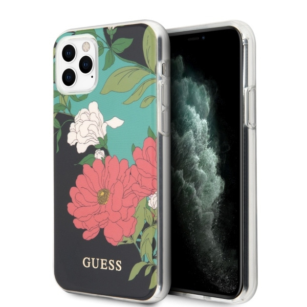 Pouzdro Pouzdro GUESS Apple iPhone 11 Pro N°1 Flower Collection Black