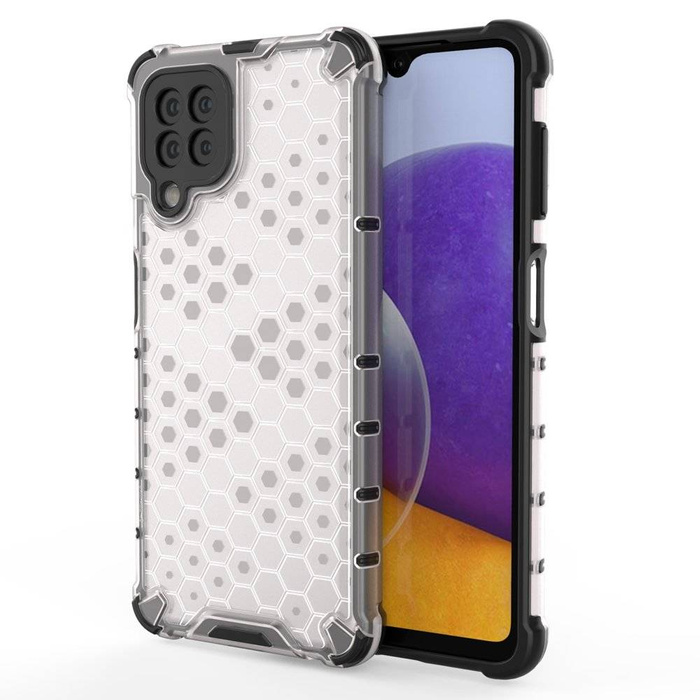 Honeycomb coque housse blindée avec cadre en gel Samsung Galaxy A22 4G transparent