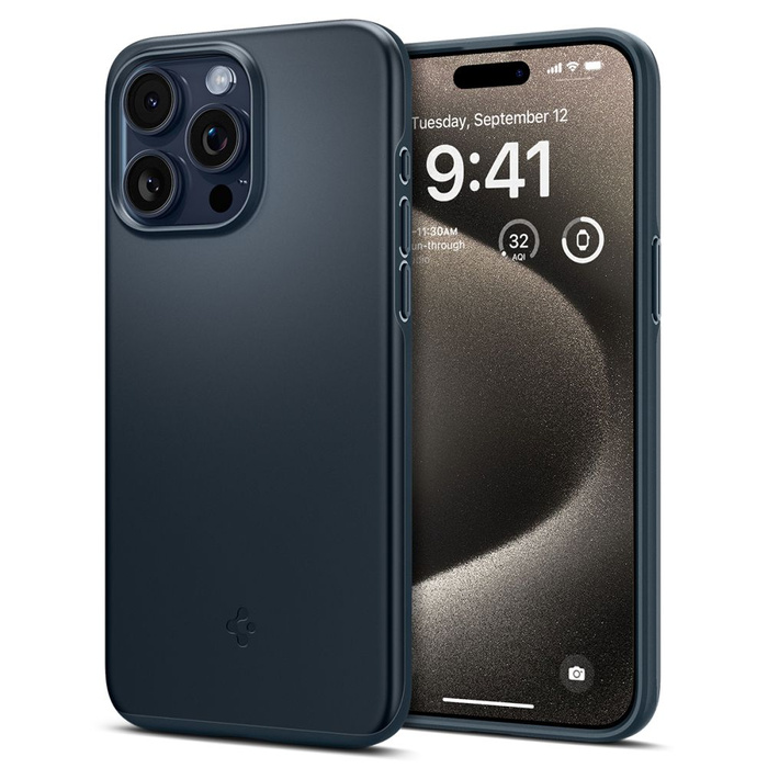 Coque Spigen Thin Fit iPhone 15 Pro Max Métallique Ardoise Case