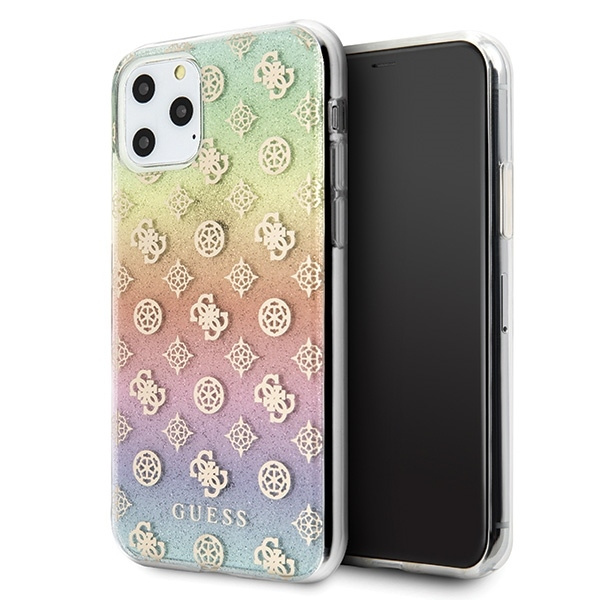 Pouzdro GUESS Apple iPhone 11 Pro Iridescent 4G Peony Multicolour Hard Case