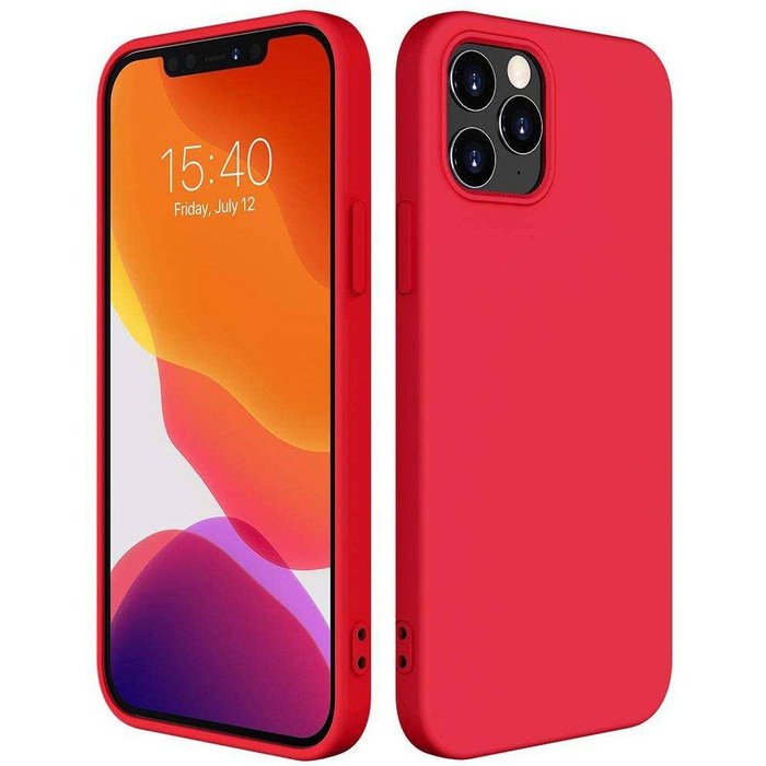 Silicone Case Soft Flexible Rubber Cover for iPhone 13 Pro red