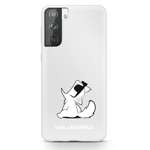 Pouzdro KARL LAGERFELD Samsung Galaxy S21 Plus Choupette Fun KLHCS21MCFNRC Čiré pevné pouzdro