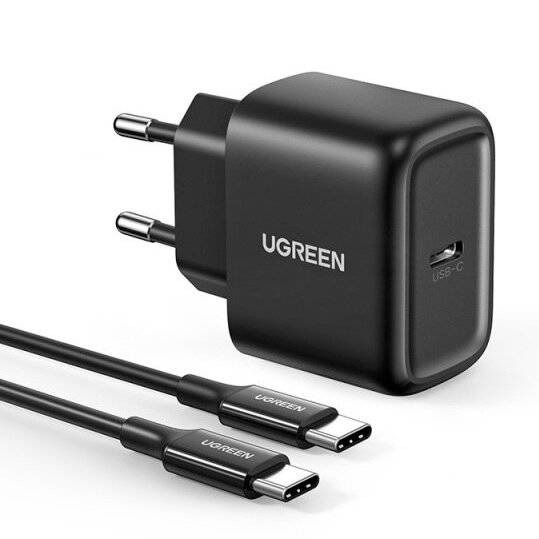 Ugreen USB type C 25W Power Delivery + Câble USB Type C 2m noir (50581)