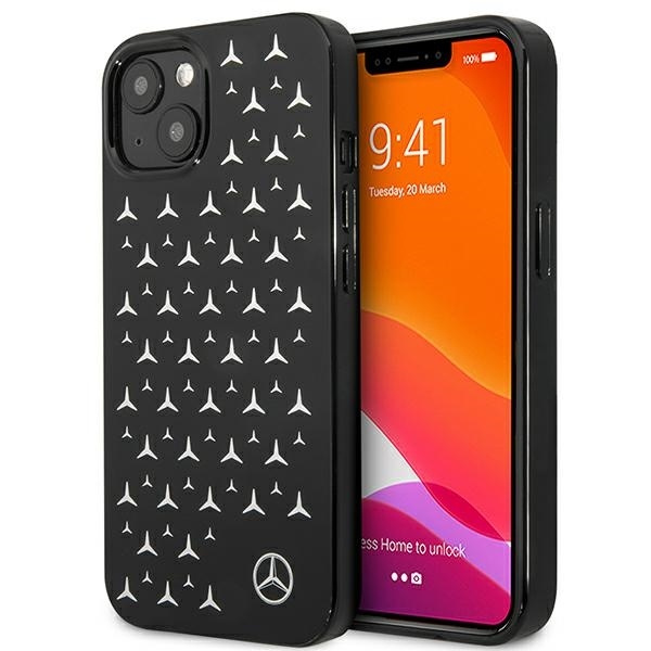 Case Mercedes MEHCP13MESPBK iPhone 13 6.1" black/black hardcase Silver Stars Pattern CASE