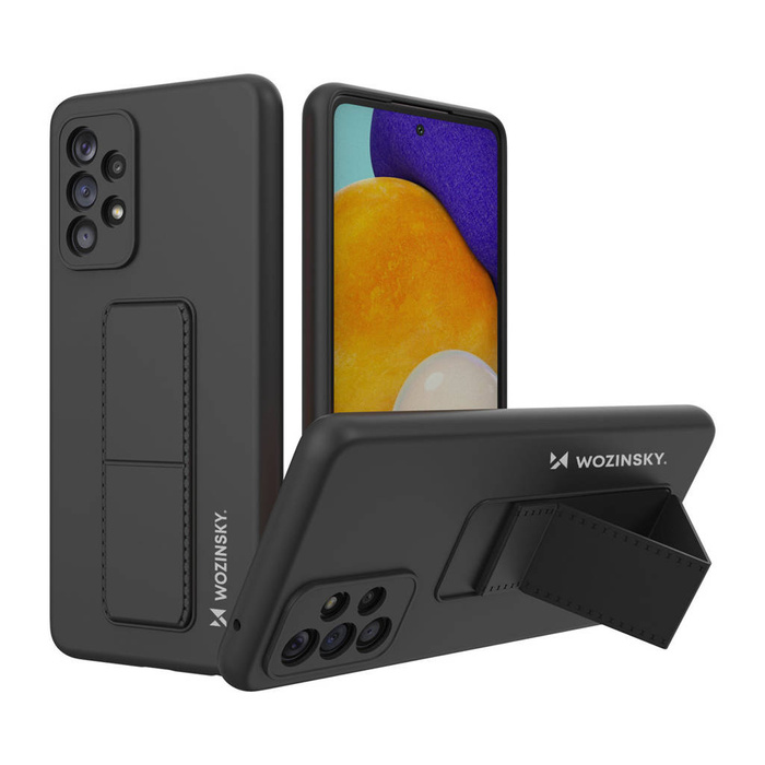 Wozinsky Kickstand Case silicone stand cover pour Samsung Galaxy A73 noir