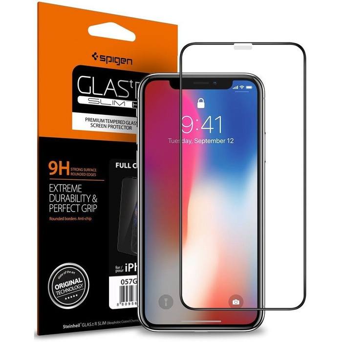 Edzett üveg SPIGEN GLAS.TR Slim HD Apple iPhone 11 Pro X XS teljes borítás FC