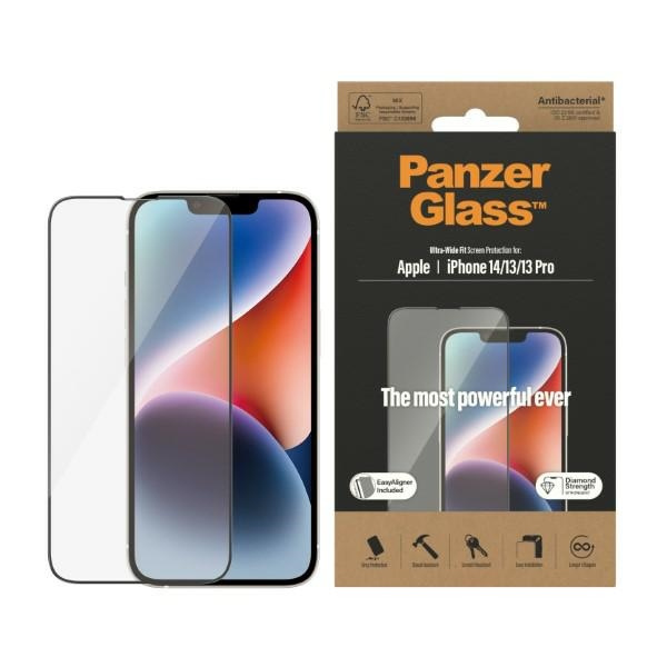 PanzerGlass Ultra-Wide Fit iPhone 14 / 13 Pro / 13 6.1" Privacy Screen Protection Antibacterial Easy Aligner Included P2783