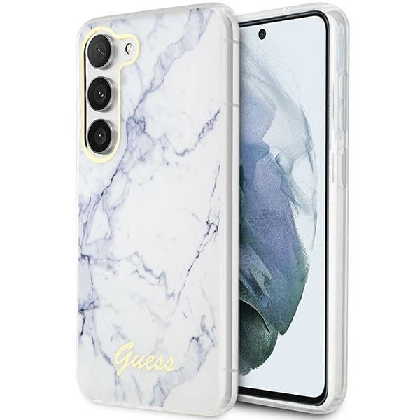 Obal Guess GUHCS23MPCUMAH S23 Plus S916 bílá/bílá hardcase Marble Case