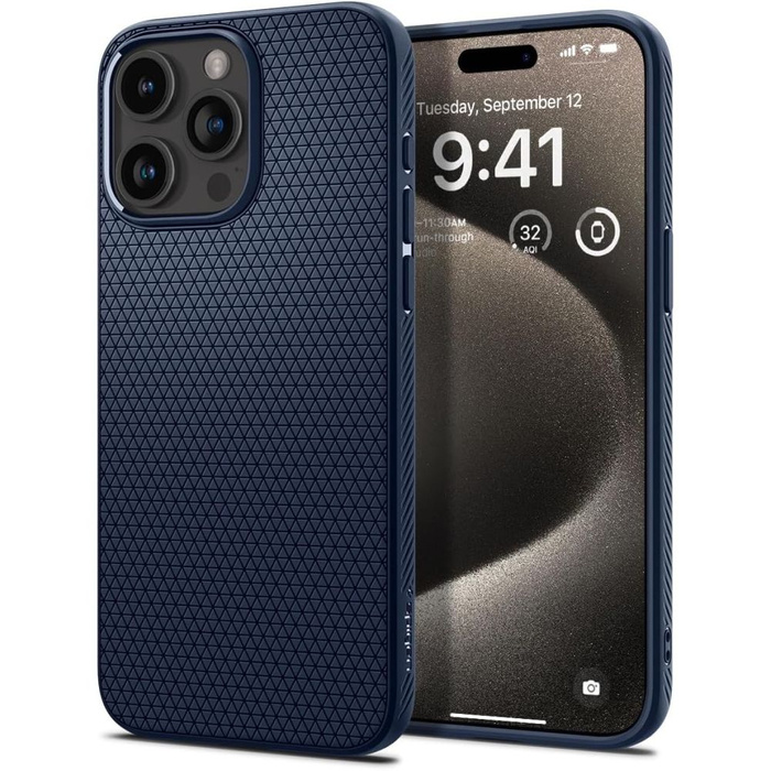 Obal Spigen Liquid Air iPhone 15 Pro Max Navy Blue Case