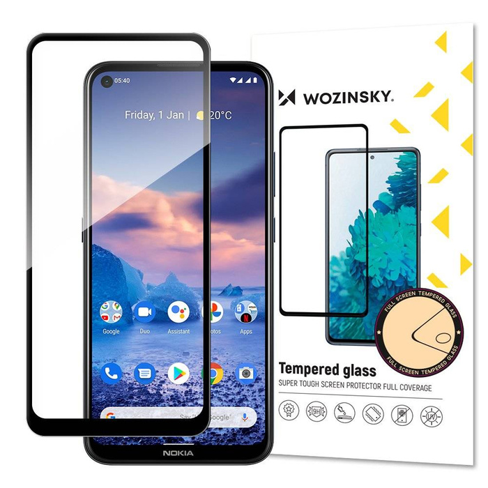 Wozinsky Tempered Glass Full Glue Super Tough Screen Protector Full Coveraged with Frame Case Friendly for Nokia 5.4 black