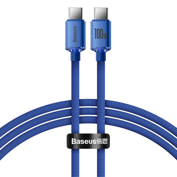 Baseus Crystal Shine Series cable USB cable for fast charging and data transfer USB Type C - USB Type C 100W 1.2m blue (CAJY000603)