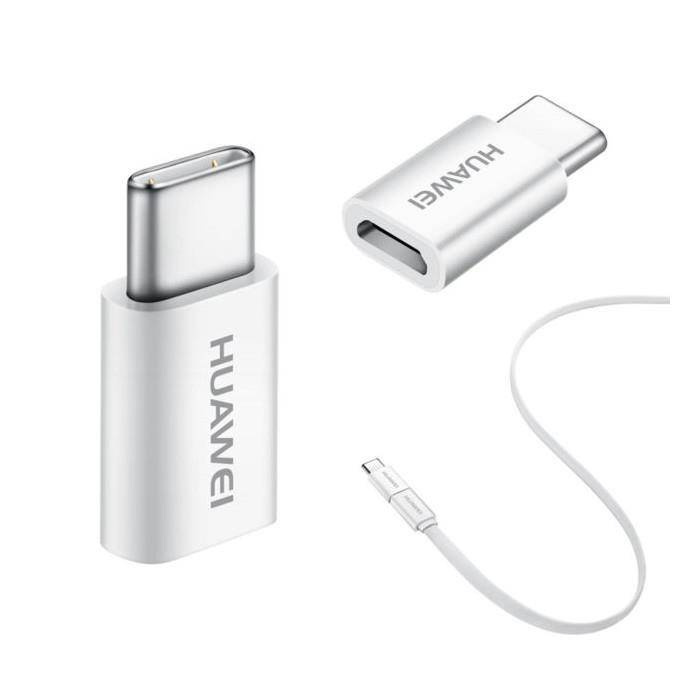 Adaptateur Huawei microUSB vers USB-C blanc AP52