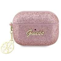 Obal Guess GUAP2GLGSHP Kryt AirPods Pro 2 růžový/růžový Glitter Flake 4G Charm Case