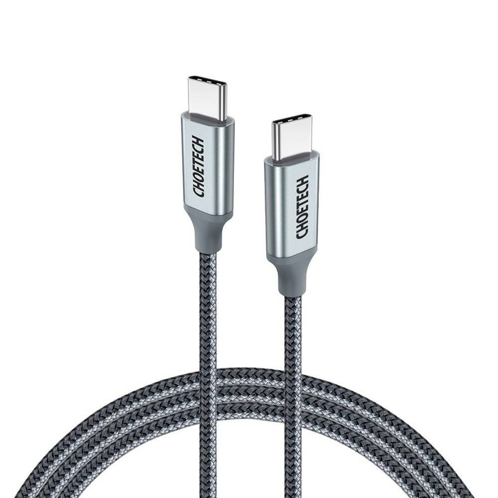 Choetech kabel USB Type C kabel - USB Type C 5A 100 W Power Delivery 480 Mbps 1,8 m šedý (XCC-1002-GY)