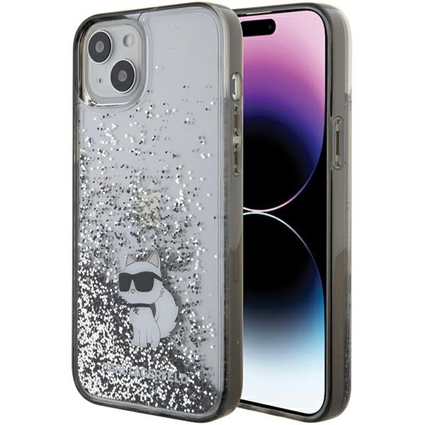 Karl Lagerfeld KLHCP15MLKCNSK iPhone 15 Plus 6,7" transparent hartcase Liquid Glitter Choupette