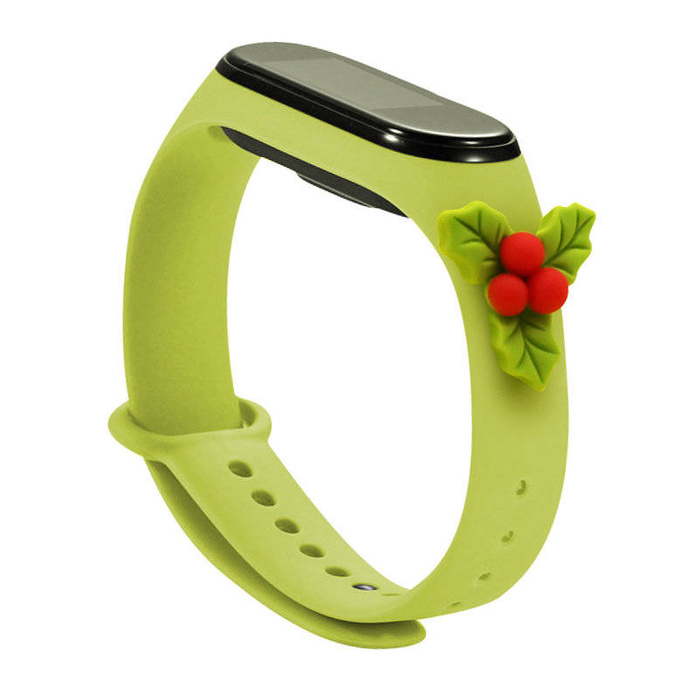 Strap Xmas band pour Xiaomi Mi Band 4 / Mi Band 3 festive silikonouveau bracelet bracelet vert (gui)