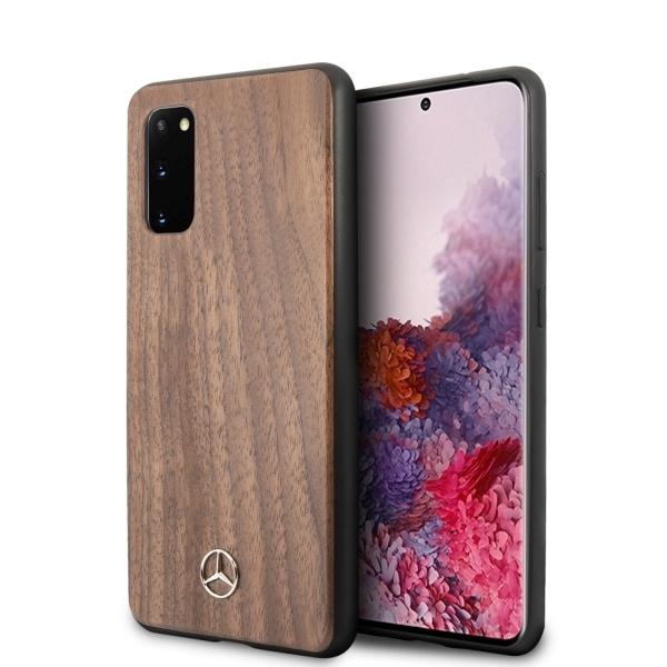 Coque MERCEDES Samsung Galaxy S20 Wood Line Étui brun noyer