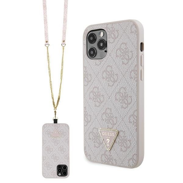 Guess GUHCP12MP4TDSCPP iPhone 12 / 12 Pro 6.1" rosa/rosa durocase Crossbody 4G Metal Logo