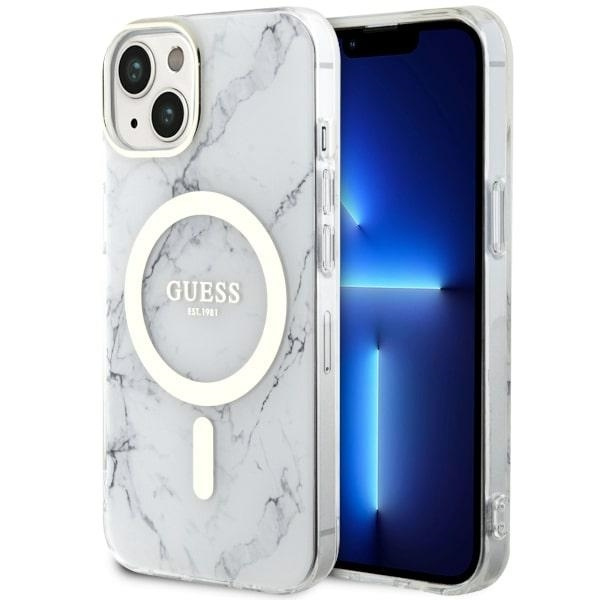 Case Guess GUHMP14MPCUMAH iPhone 14 Plus 6.7" white/white hardcase Marble MagSafe Case