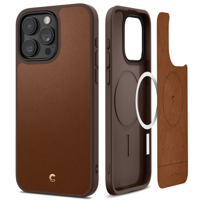 Obal Spigen Cyrill Kajuk Mag MagSafe iPhone 15 Pro Max Sedlo Brown Case