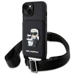 Case Karl Lagerfeld KLHCP14MCSAKCPMK iPhone 14 Plus 6.7" hardcase black/black Crossbody Saffiano Karl & Choupette Case