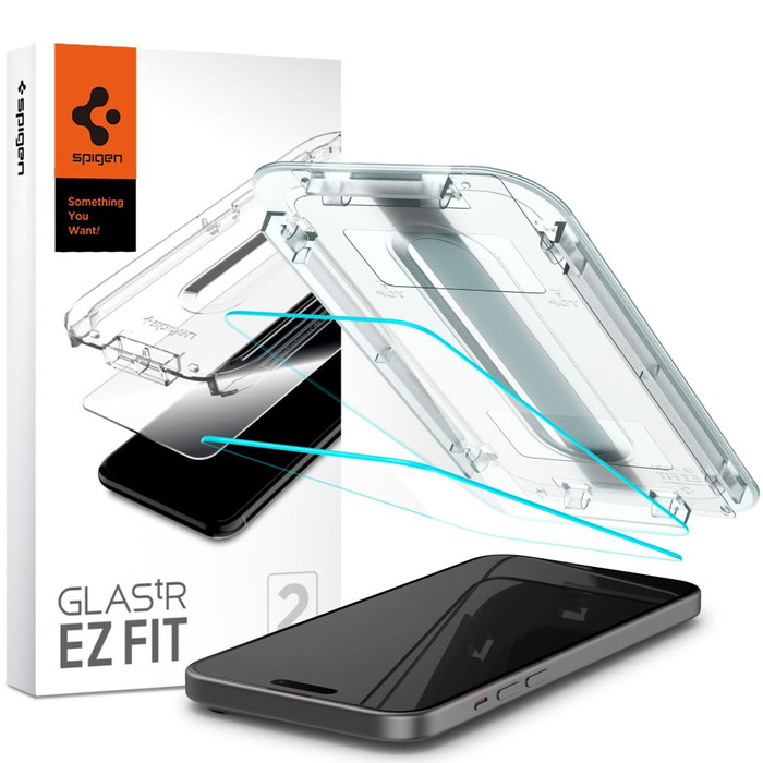 Tempered Glass Spigen Glas.tr "ez Fit" 2-pack iPhone 16 / 15 Clear