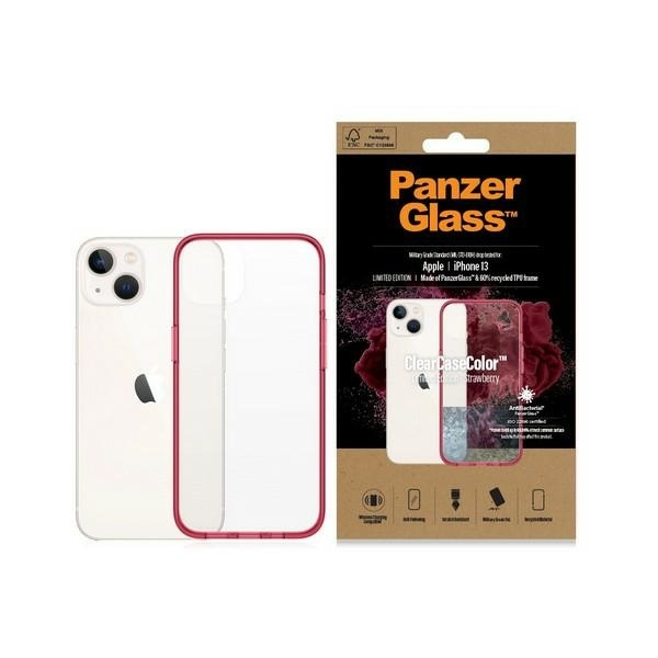 PanzerGlass ClearCase iPhone 13 6.1" Antibakteriell Militärische Qualität Erdbeere 0335