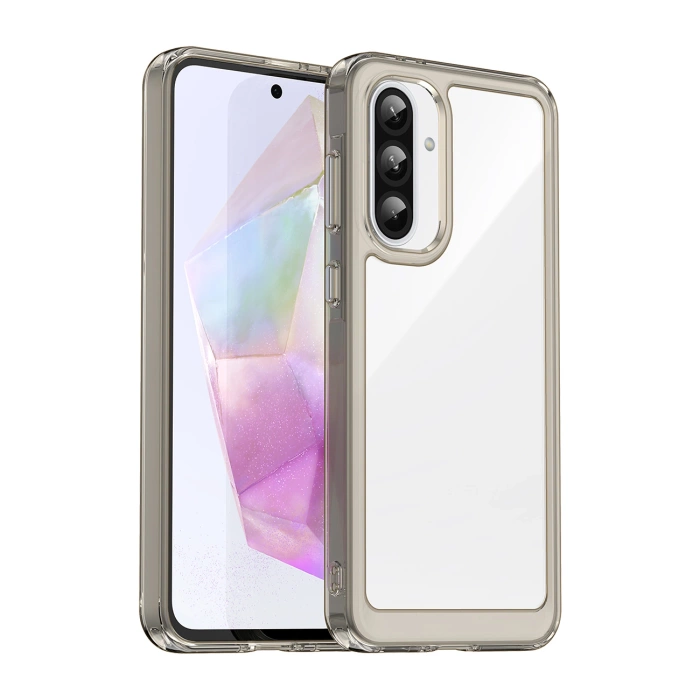 Outer Space Case für Samsung Galaxy A26 Cover mit flexiblem Rahmen - Halbtransparent, Schwarz