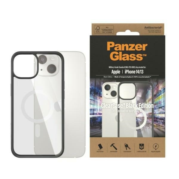 PanzerGlass ClearCase MagSafe iPhone 14/13 6.1" Antibacterial black/black 0413