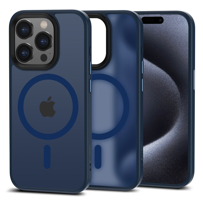 Telefontok Tech-protect Magszőnyeg MagSafe iPhone 15 Pro Max MATTE Tengerészet Case