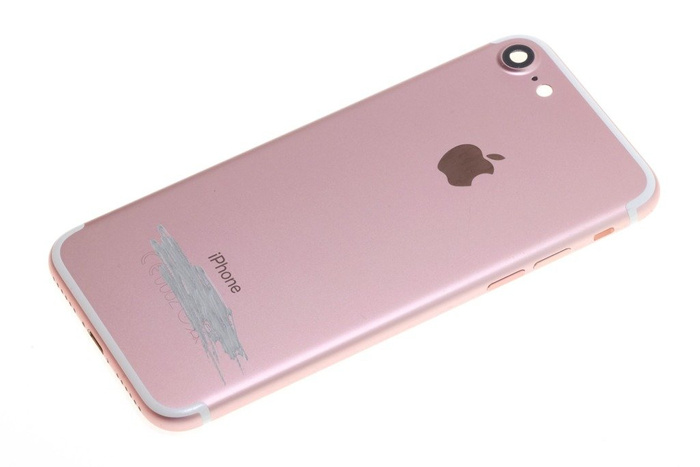 Hülle Körper Klappe APPLE iPhone 7 Rosa Grad B mit Defekt