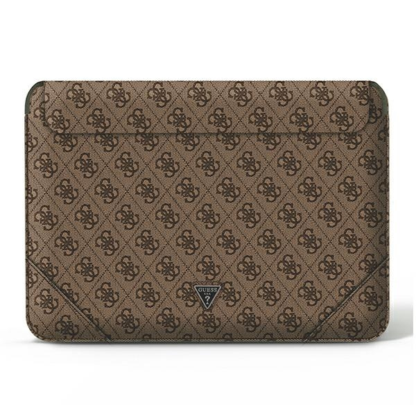 Pouzdro GUESS Laptop 16 Sleeve 4G Uptown Triangle logo Brown Case