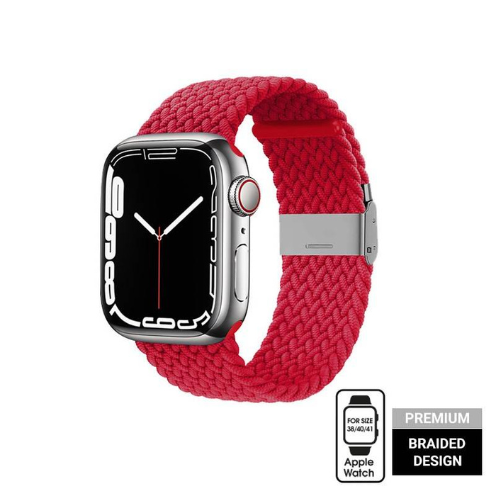 Crong Wave Band - Geflochtenes Armband für Apple Watch 38/40/41 mm (rot)