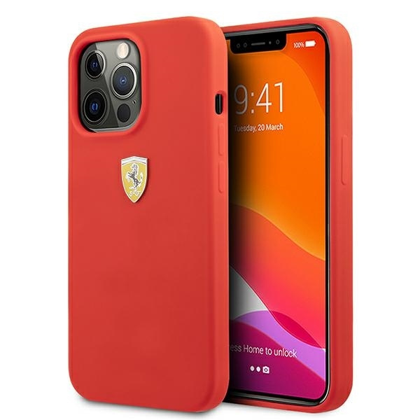 Pouzdro FERRARI Apple iPhone 13 13 Pro silikonové červené pevné pouzdro