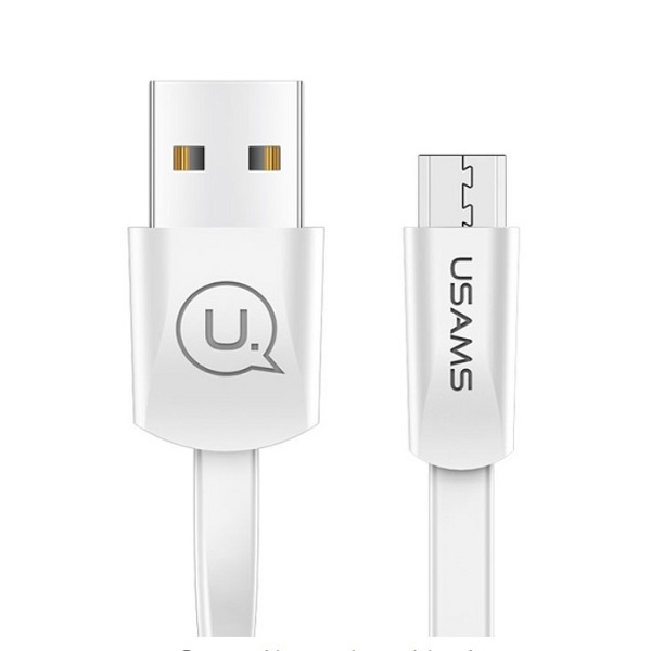 Cable Flat USAMS MicroUSB 1.2m White