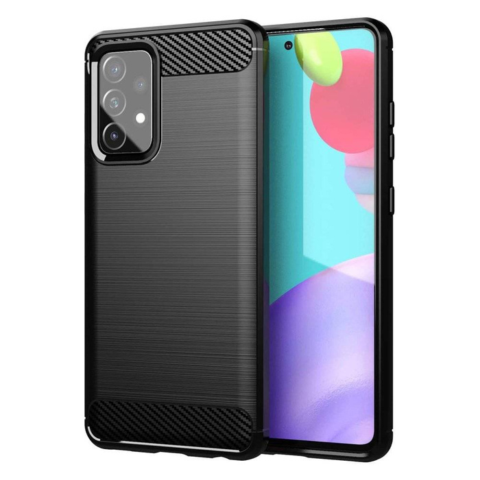 Custodia in TPU con cover flessibile in carbonio per Samsung Galaxy A72 4G nera